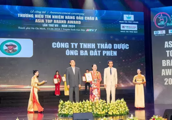 Thảo Dược Ông Ba Đất Phèn vinh dự nhận giải thưởng Top 10 Thương Hiệu Tín Nhiệm Hàng Đầu Châu Á 2024