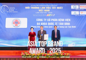 Công ty CP Bệnh viện Đa khoa Quốc tế Tâm Bình vinh dự đón nhận giải thưởng Môi trường làm việc tốt nhất Việt Nam 2025