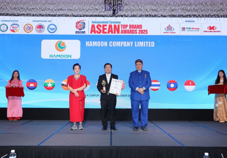 Công Ty TNHH HAMOON vinh dự nhận giải thưởng &quot;Top 10 Thương Hiệu Uy Tín Hàng Đầu ASEAN 2025&quot;